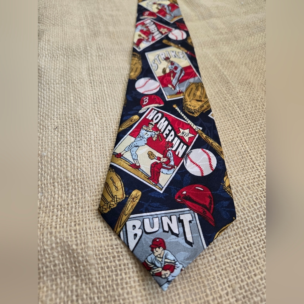 Renaissance Baseball Tie Sports Themed Tie - Picture 2 of 6